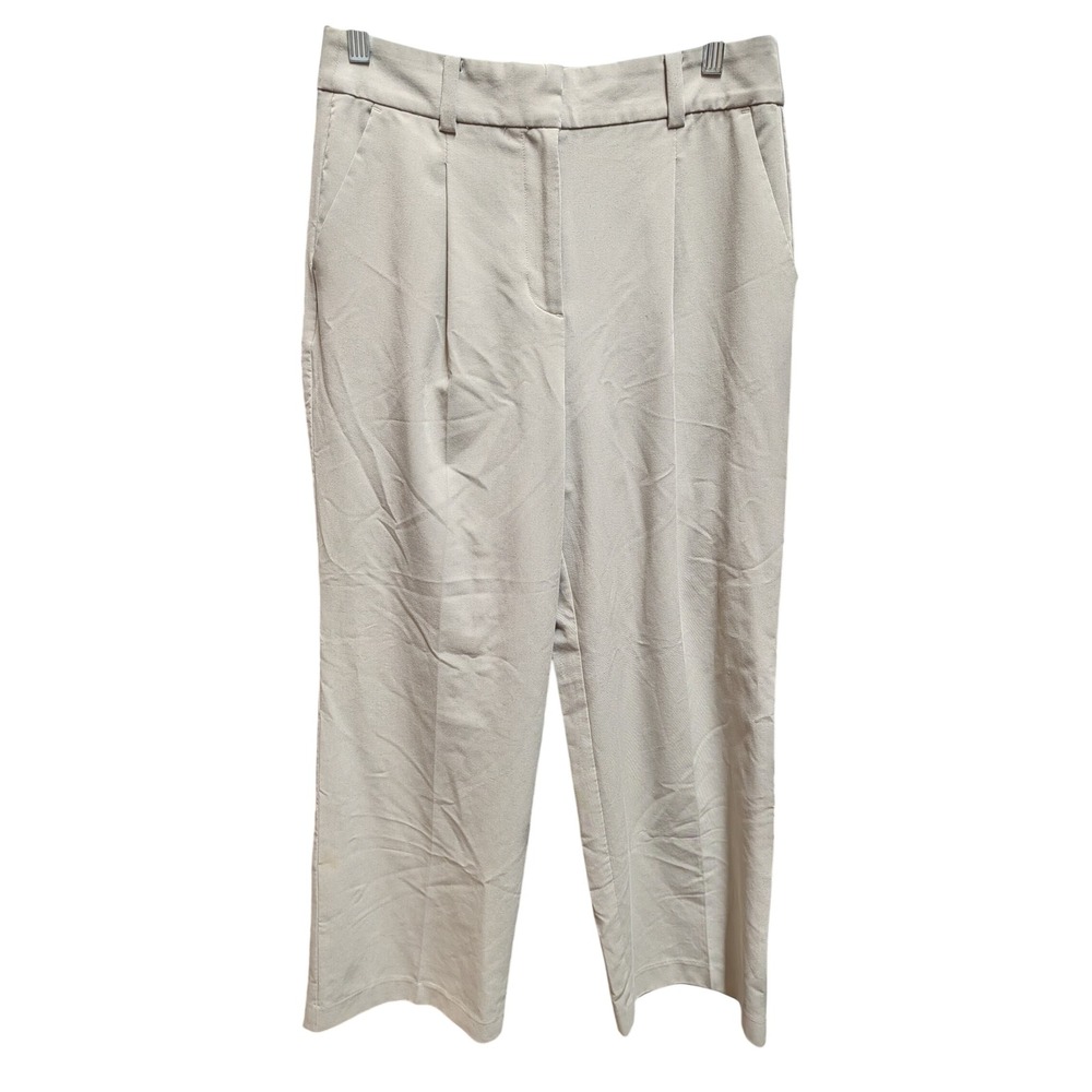 Loft Outlet Trousers Women 6P Khaki Good High Rise Pleated Petite Straight Leg